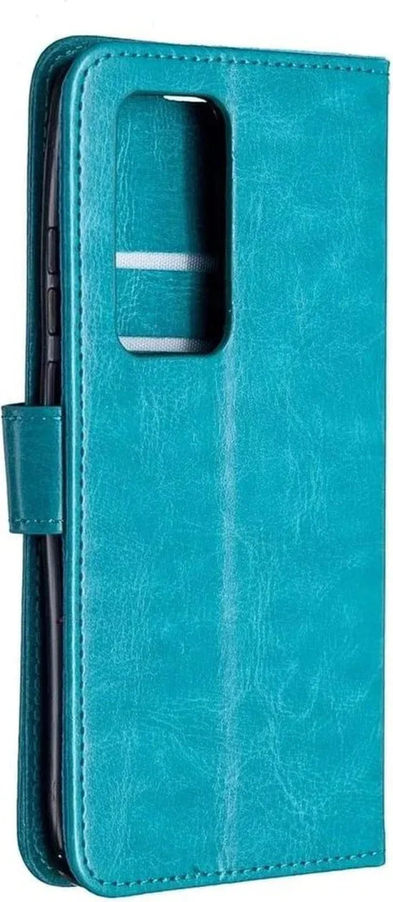 Huawei P Smart 2021 Hoesjes – Portemonnee Book Case – Pasjeshouder – Magneetsluiting – Turquoise-Ilumina Benelux