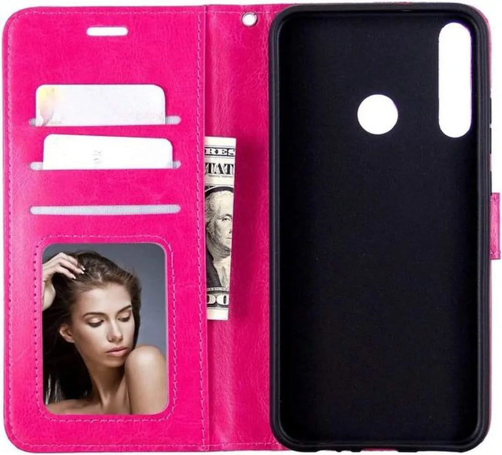 Motorola Moto E7i Power Hoesjes – Portemonnee Book Case – Pasjeshouder – Magneetsluiting – Roze-Ilumina Benelux