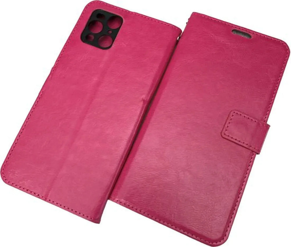 Oppo Find X3 Pro Hoesjes – Portemonnee Book Case – Pasjeshouder – 2x Gehard Glas Screenprotector – Roze-Ilumina Benelux