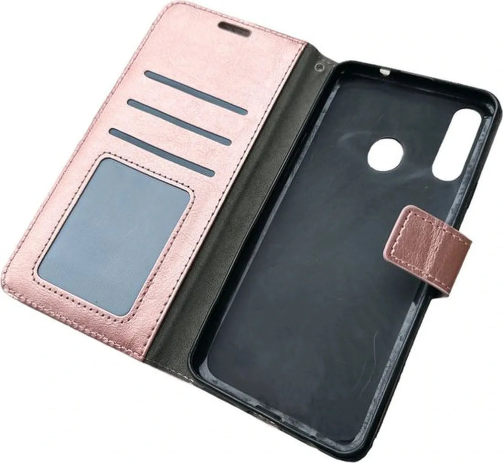Motorola Moto E6S & E6+ Hoesjes – Portemonnee Book Case – Pasjeshouder – Magneetsluiting – Roségoud-Ilumina Benelux