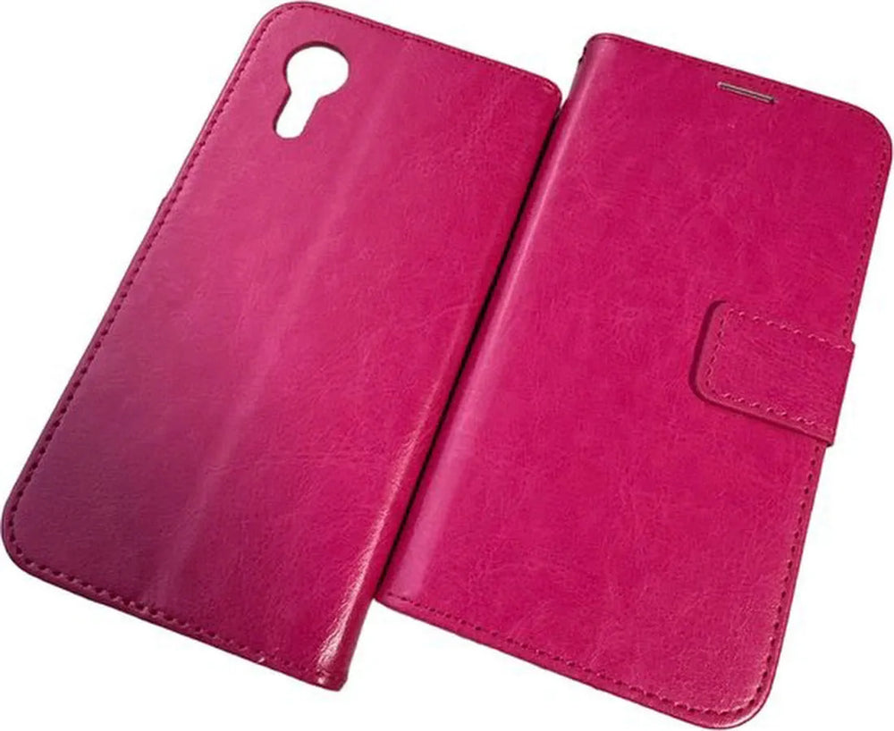 Samsung Galaxy XCover 5 Hoesjes – Portemonnee Hoes – 2 Pack Screenprotector – Pasjeshouder – Roze-Ilumina Benelux