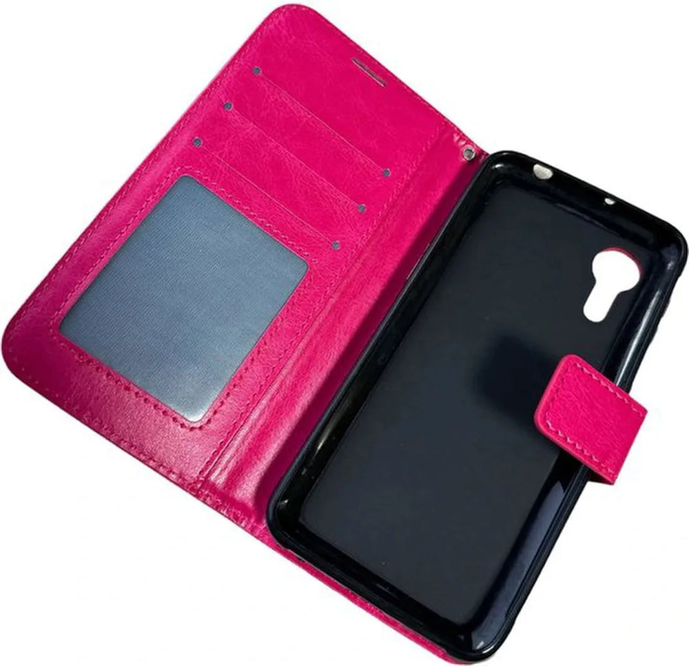 Samsung Galaxy XCover 5 Hoesjes – Portemonnee Hoes – 2 Pack Screenprotector – Pasjeshouder – Roze-Ilumina Benelux