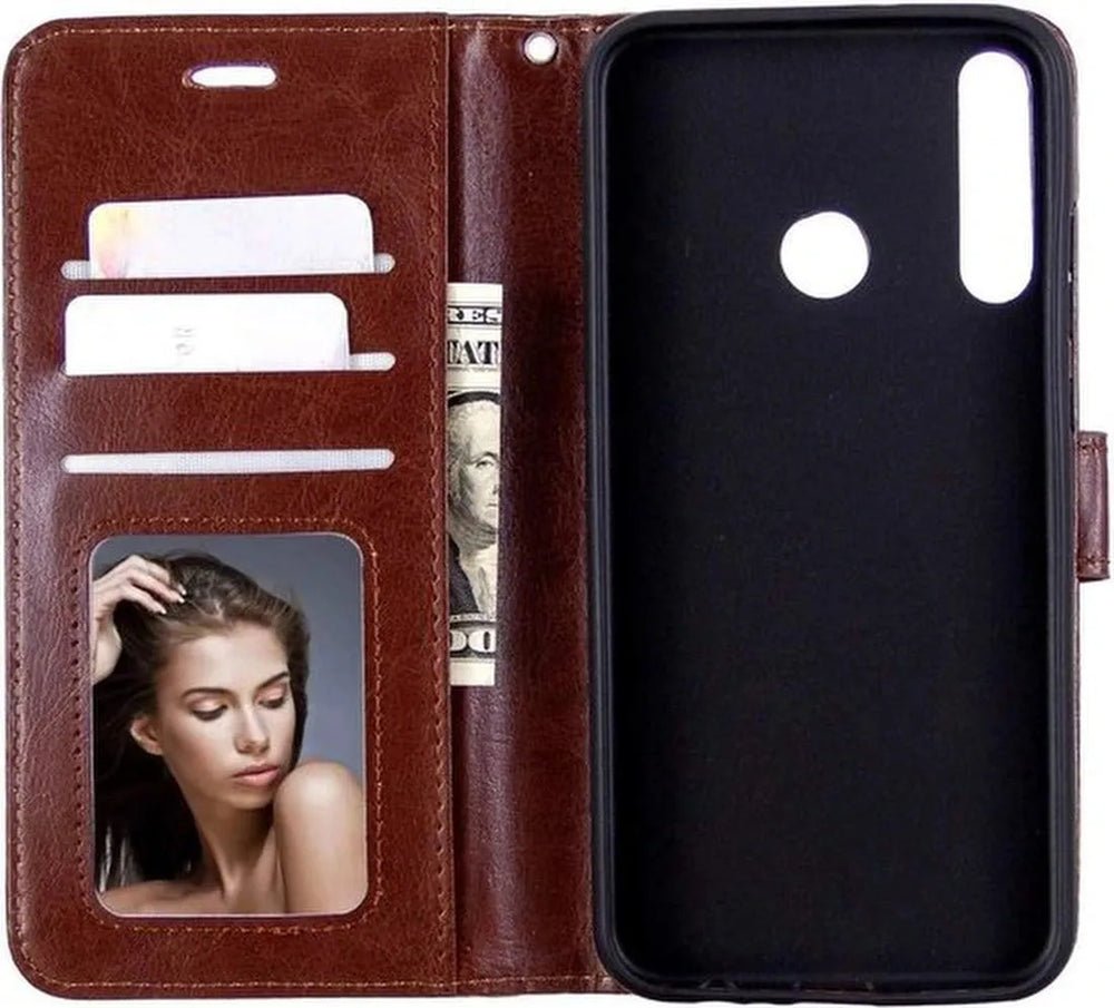 Motorola Moto E7i Power Hoesjes – Portemonnee Book Case – Pasjeshouder – Magneetsluiting – Bruin-Ilumina Benelux