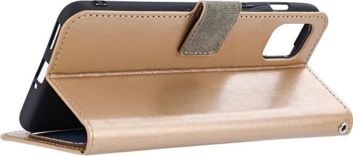 Samsung Galaxy Note 10 Lite Hoesjes – Portemonnee Book Case – Pasjeshouder – Magneetsluiting – Goud
