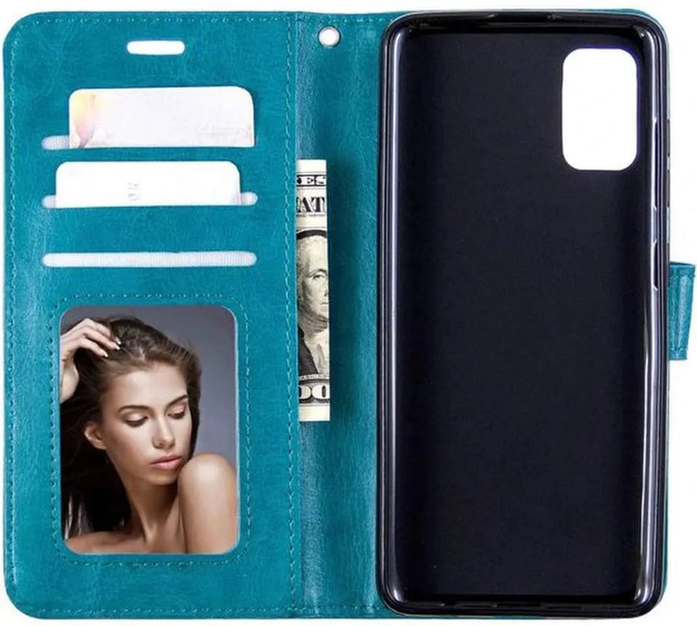Samsung Galaxy S20 FE Hoesjes – Portemonnee Hoes – 2 Pack Screenprotector – Magneetsluiting – Turquoise-Ilumina Benelux