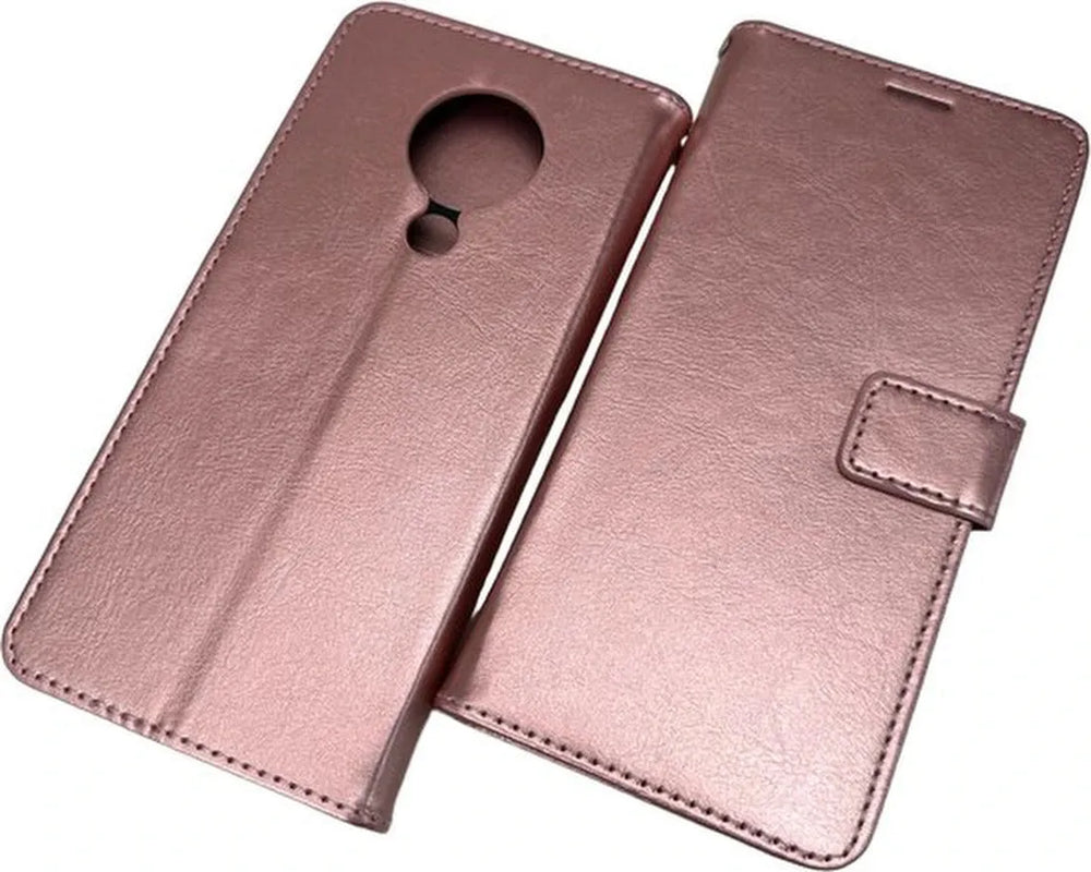 Nokia 5.3 Hoesjes – Portemonnee Book Case – Pasjeshouder – Magneetsluiting – Roségoud-Ilumina Benelux