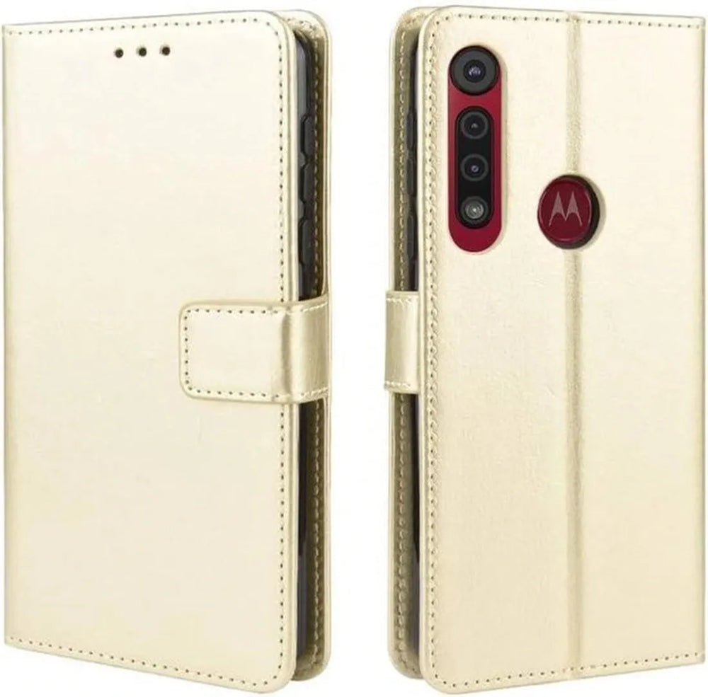 Motorola Moto G8 Play Hoesjes – Portemonnee Book Case – Pasjeshouder – Magneetsluiting – Goud-Ilumina Benelux