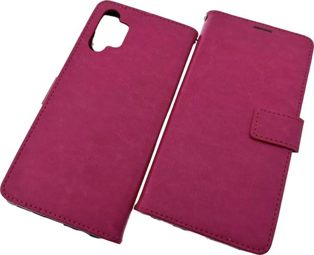Samsung Galaxy A32 4G Hoesjes – Portemonnee Hoes – 2 Pack Screenprotector – Pasjeshouder – Roze-Ilumina Benelux