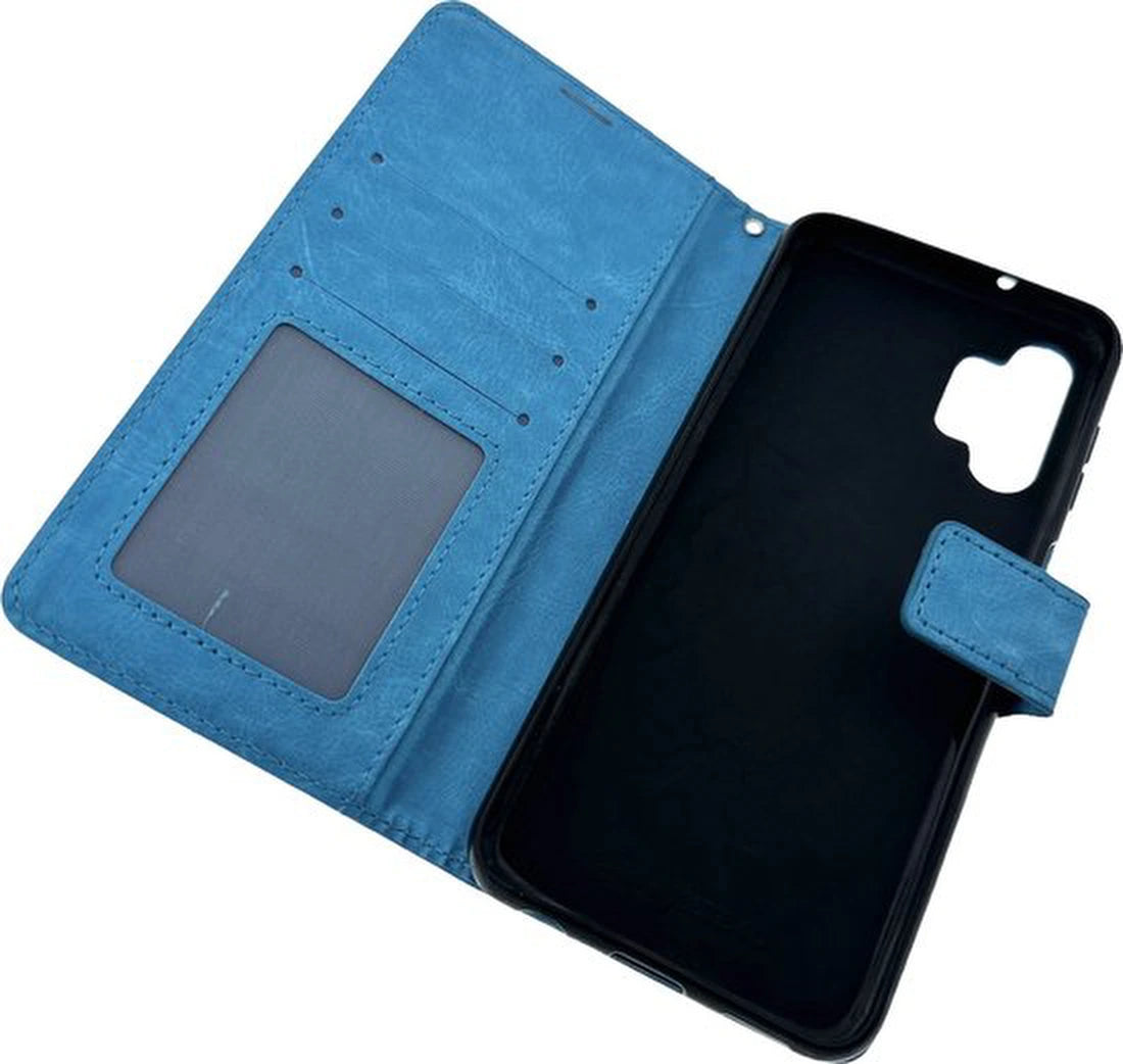 Portemonnee Hoesje - 2 Pack Screenprotector Geschikt voor: Samsung Galaxy A32 4G - Turquoise