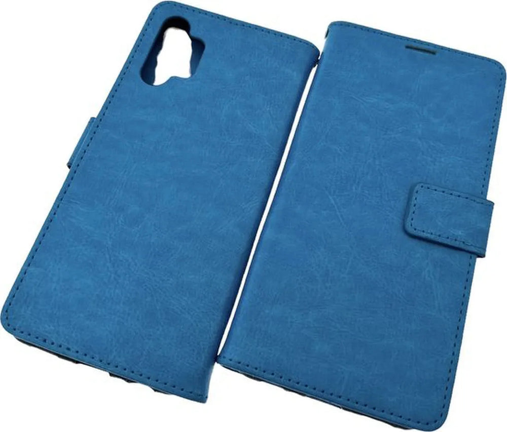 Samsung Galaxy A32 4G Hoesjes – Portemonnee Hoes – 2 Pack Screenprotector – Pasjeshouder – Turquoise-Ilumina Benelux