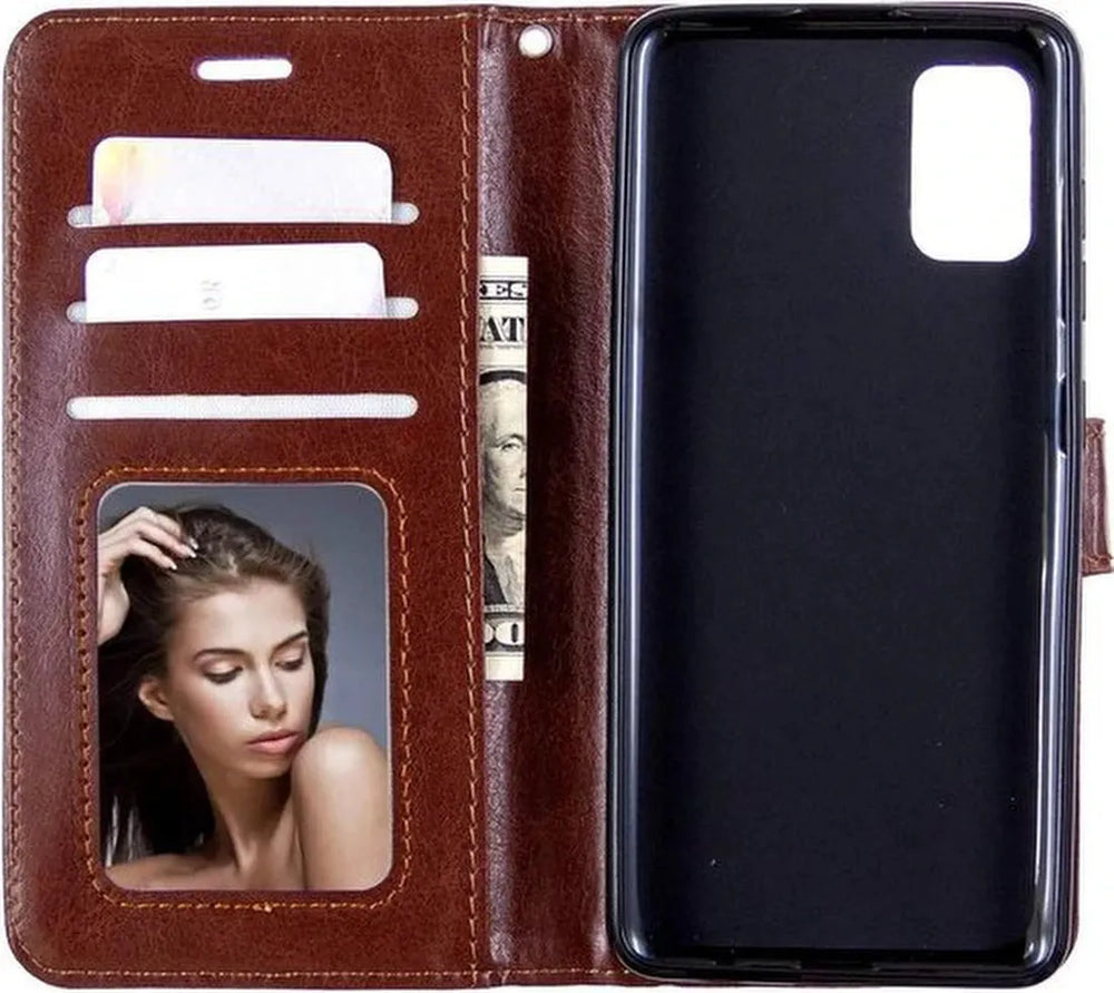 Samsung Galaxy S20 Plus Hoesjes – Portemonnee Book Case – Pasjeshouder – Magneetsluiting – Bruin-Ilumina Benelux