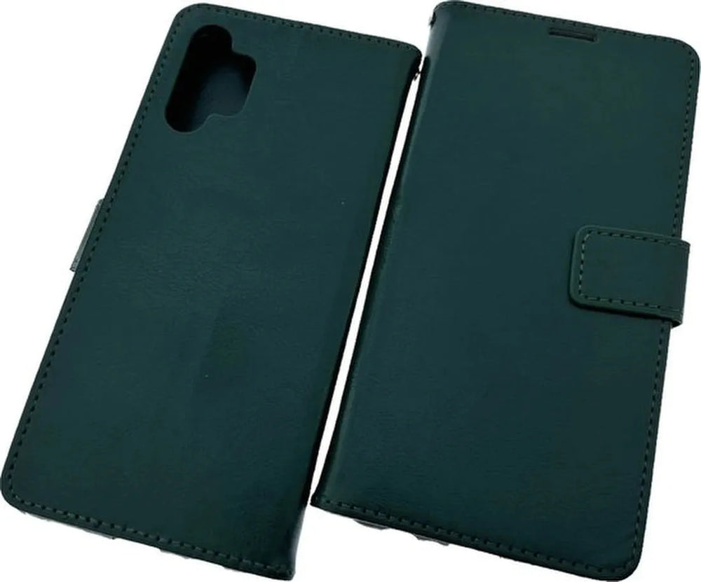 Samsung Galaxy A32 4G Hoesjes – Portemonnee Hoes – 2 Pack Screenprotector – Pasjeshouder – Groen-Ilumina Benelux