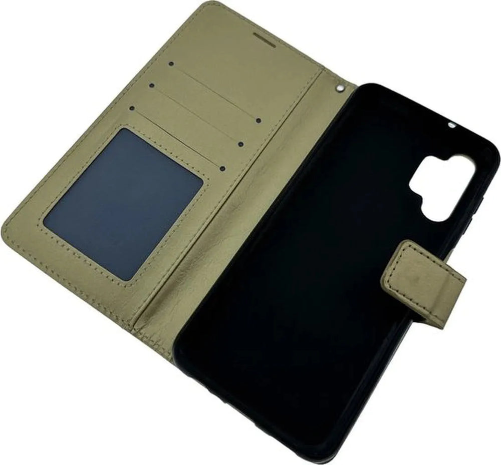 Samsung Galaxy A32 4G Hoesjes – Portemonnee Book Case – Pasjeshouder – Magneetsluiting – Goud-Ilumina Benelux