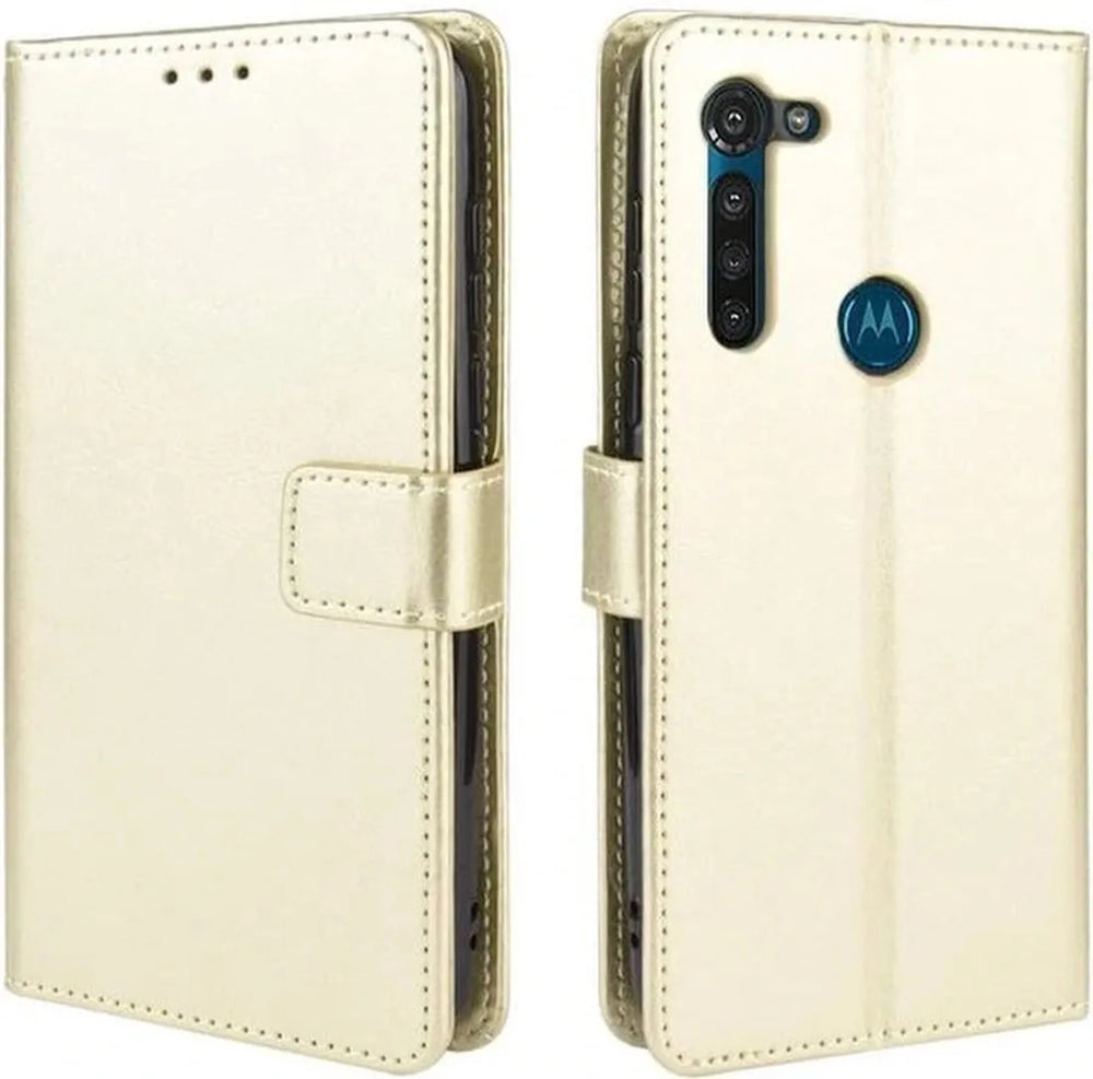 Motorola Moto G8 Power Hoesjes – Portemonnee Book Case – Pasjeshouder – Magneetsluiting – Goud-Ilumina Benelux