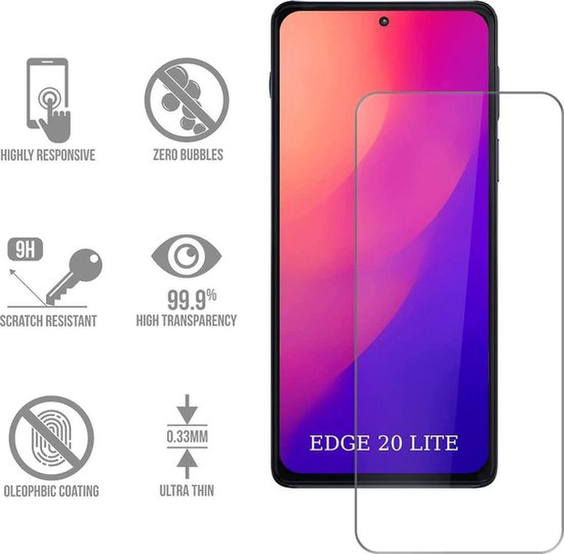 Screenprotector - Geschikt voor Motorola Edge 20 Lite - 9H Glas (3-Pack)