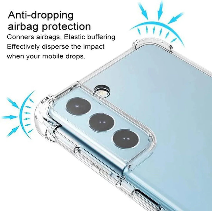 Samsung Galaxy S21 Hoesjes – Siliconen Backcover – Schokbestendig – 2x Screenprotector Gehard Glas – Transparant-Ilumina Benelux