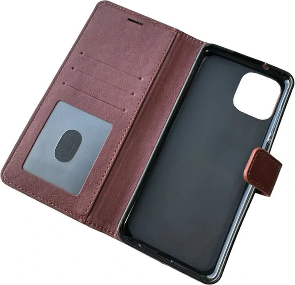 Motorola Edge 20 Lite Hoesjes – Portemonnee Book Case – Pasjeshouder – Magneetsluiting – Bruin-Ilumina Benelux