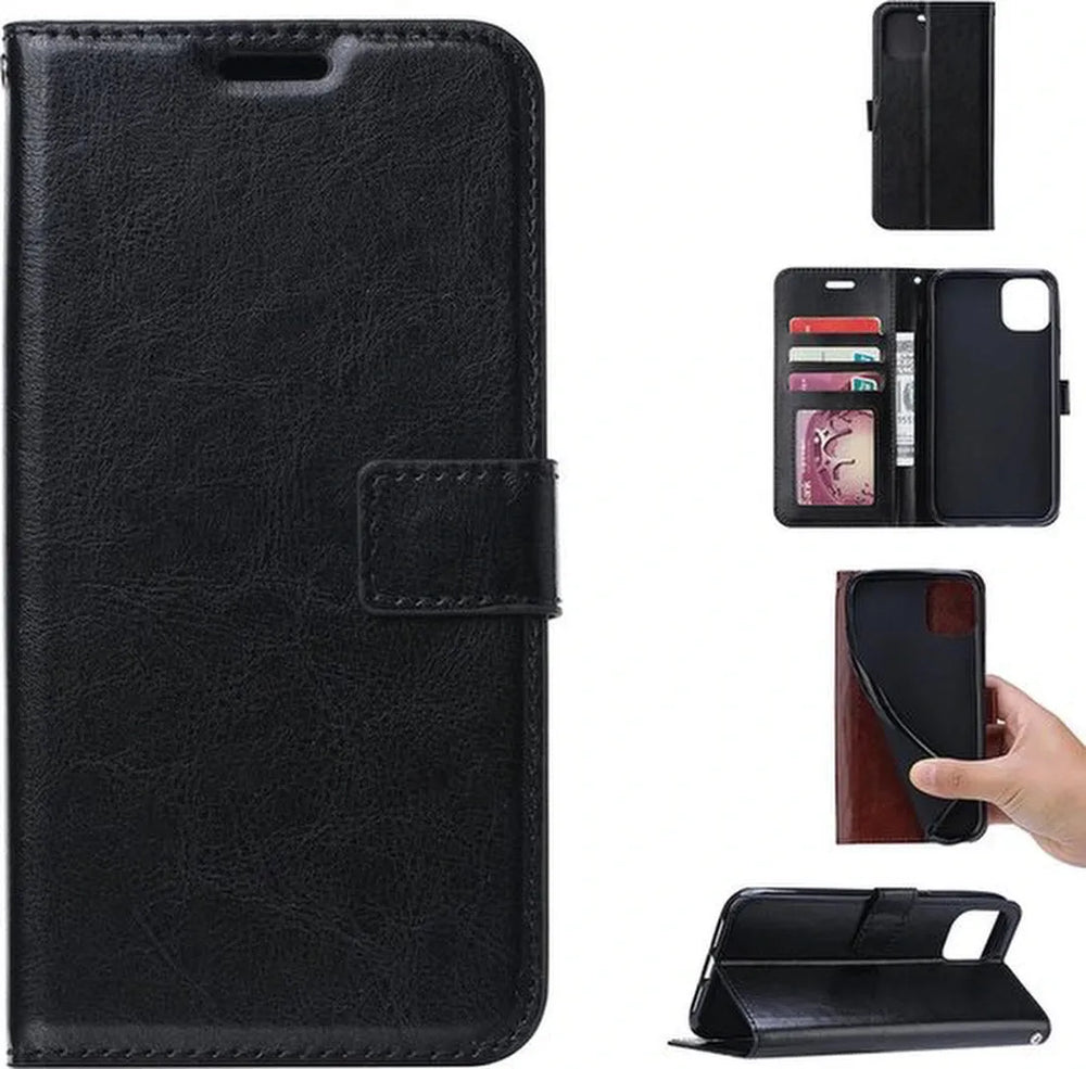 iPhone 13 Hoesjes – Portemonnee Book Case – Pasjeshouder – Magneetsluiting – Zwart-Ilumina Benelux