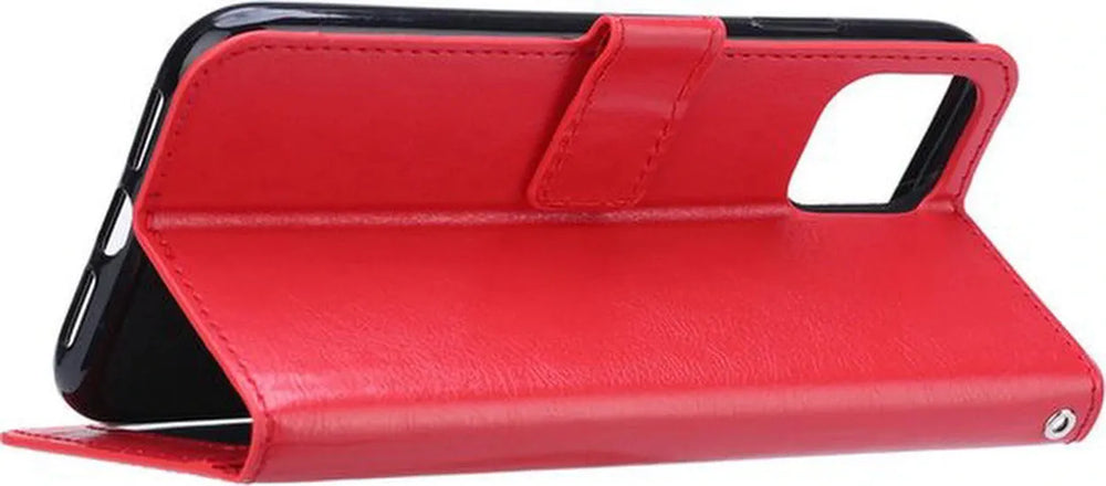 iPhone 13 Hoesjes – Portemonnee Book Case – Pasjeshouder – Magneetsluiting – Rood-Ilumina Benelux