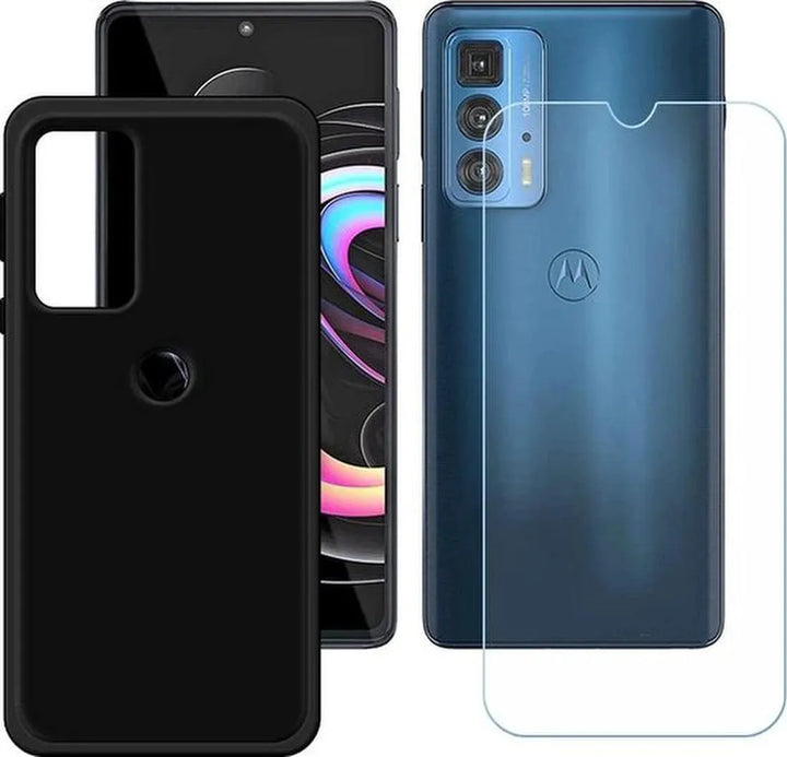 Motorola Edge 20 Hoesjes – Siliconen Backcover – Inclusief 2 Screenprotectors – Schokbestendig – Zwart-Ilumina Benelux