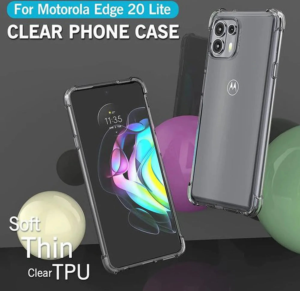 Motorola Edge 20 Lite Hoesjes – Transparante Siliconen Backcover – Schokbestendig – Anti-shock-Ilumina Benelux