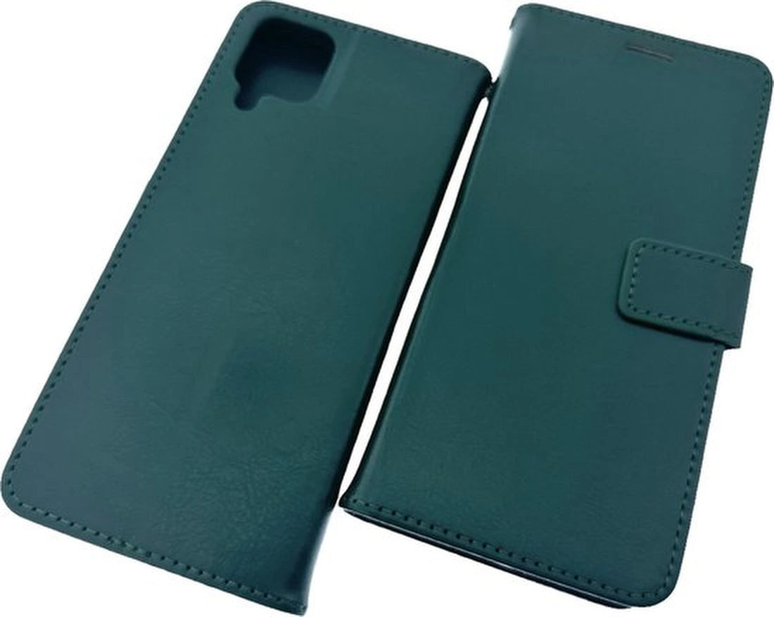 Samsung Galaxy A22 4G Hoesjes – Portemonnee Hoes – 2 Pack Screenprotector – Pasjeshouder – Groen