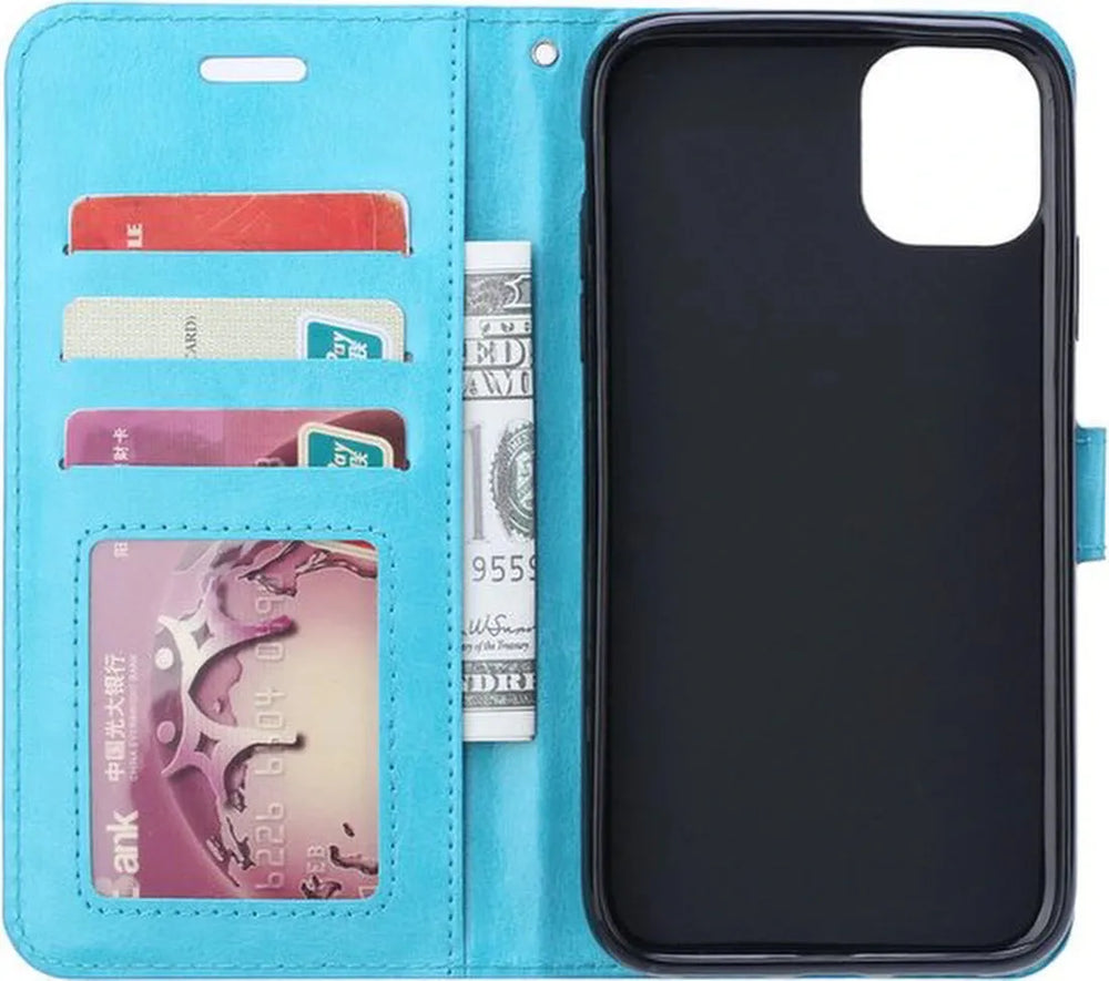 iPhone 13 Pro Max Hoesjes – Portemonnee Book Case – Pasjeshouder – Magneetsluiting – Turquoise-Ilumina Benelux