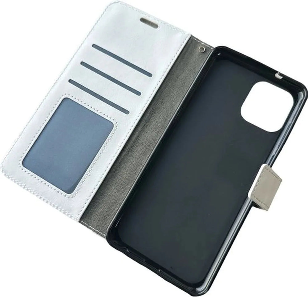 Motorola Edge 20 Lite Hoesjes – Portemonnee Book Case – Pasjeshouder – Magneetsluiting – Wit-Ilumina Benelux