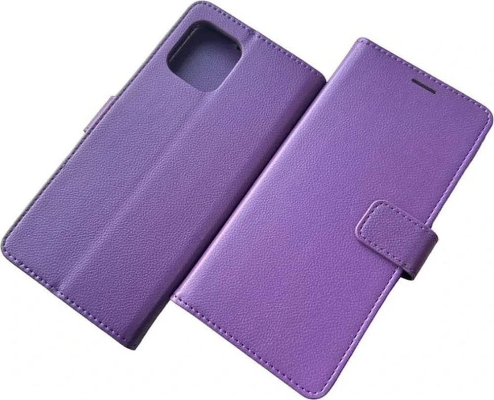 Motorola Edge 20 Lite Hoesjes – Portemonnee Book Case – Pasjeshouder – 2x Screenprotector – Paars-Ilumina Benelux