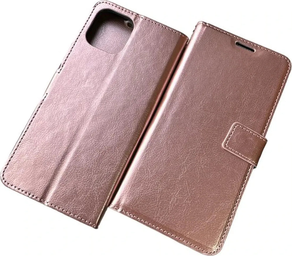 Motorola Edge 20 Lite Hoesjes – Portemonnee Book Case – Pasjeshouder – Magneetsluiting – Roségoud-Ilumina Benelux