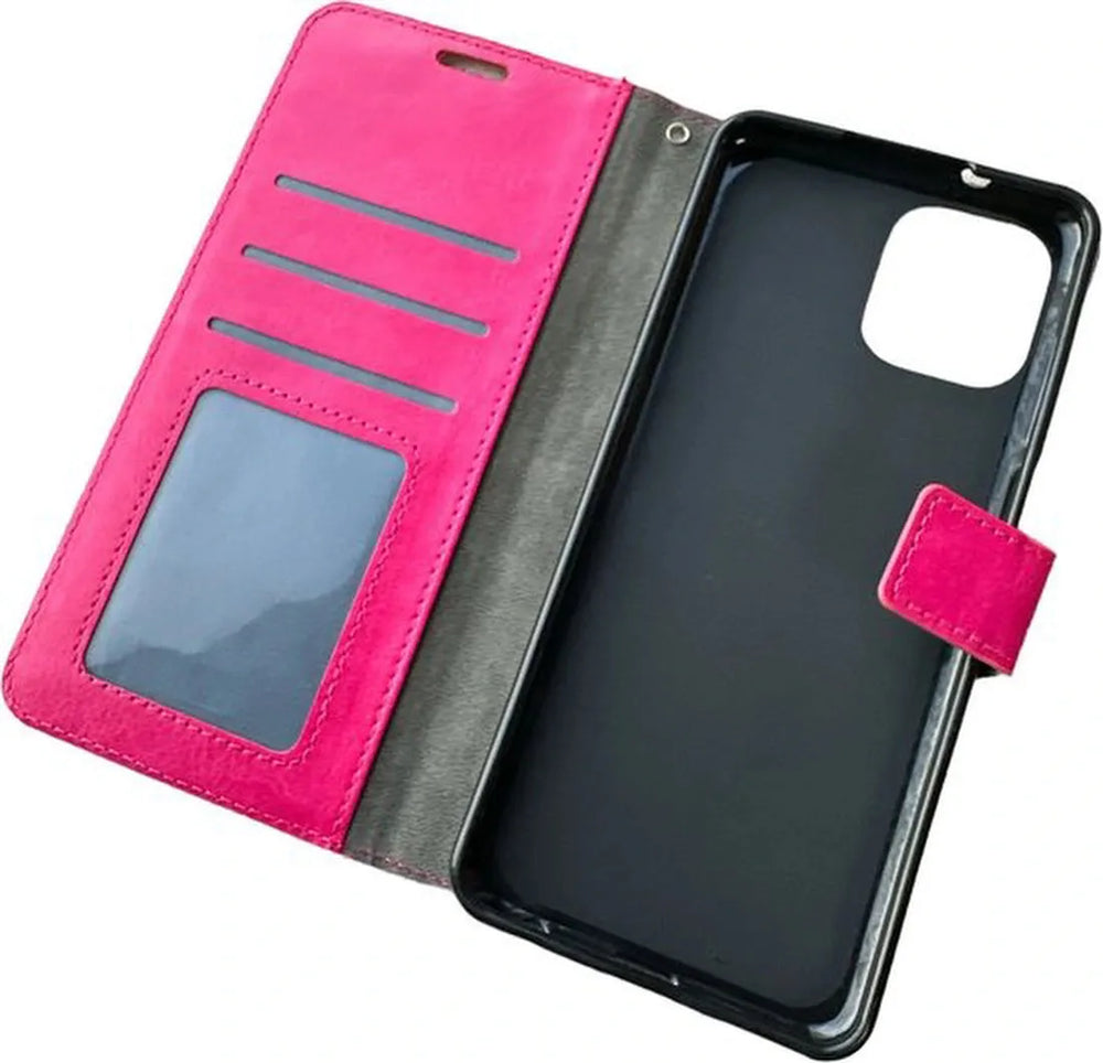 Motorola Edge 20 Lite Hoesjes – Portemonnee Book Case – Pasjeshouder – Magneetsluiting – Roze-Ilumina Benelux