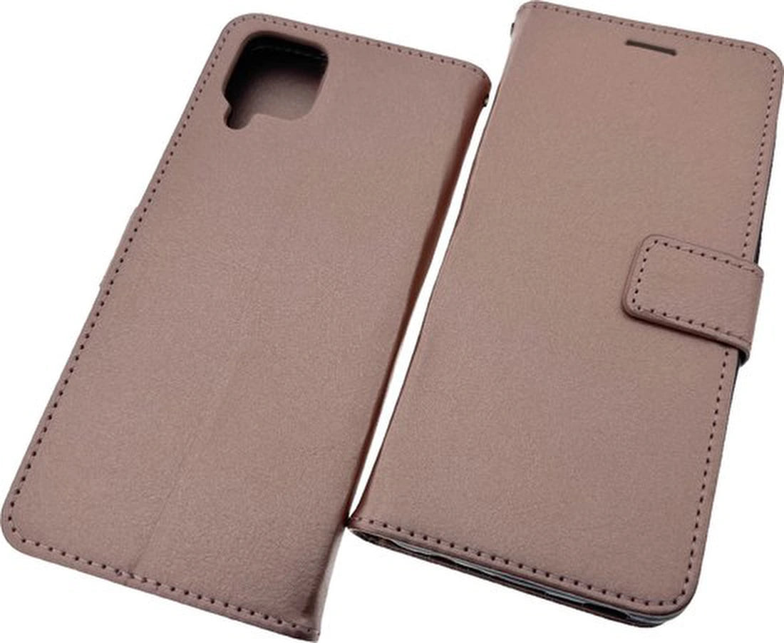 Samsung Galaxy A22 4G Hoesjes – Portemonnee Hoes – 2 Pack Screenprotector – Pasjeshouder – Roségoud