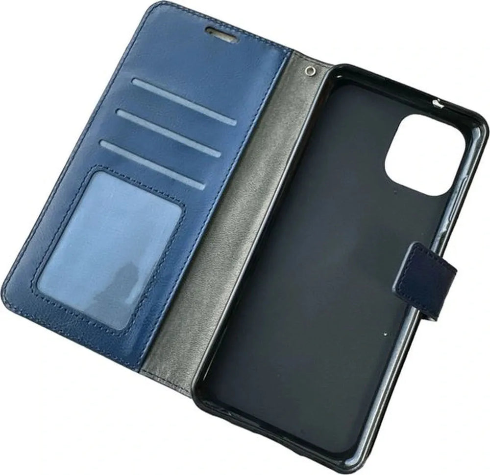 Motorola Edge 20 Lite Hoesjes – Portemonnee Book Case – Pasjeshouder – Magneetsluiting – Blauw-Ilumina Benelux