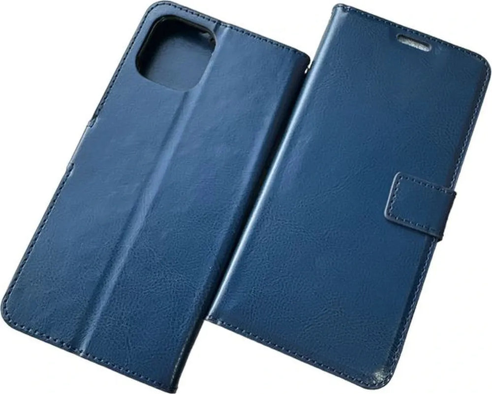 Motorola Edge 20 Lite Hoesjes – Portemonnee Book Case – Pasjeshouder – 2x Screenprotector – Blauw-Ilumina Benelux