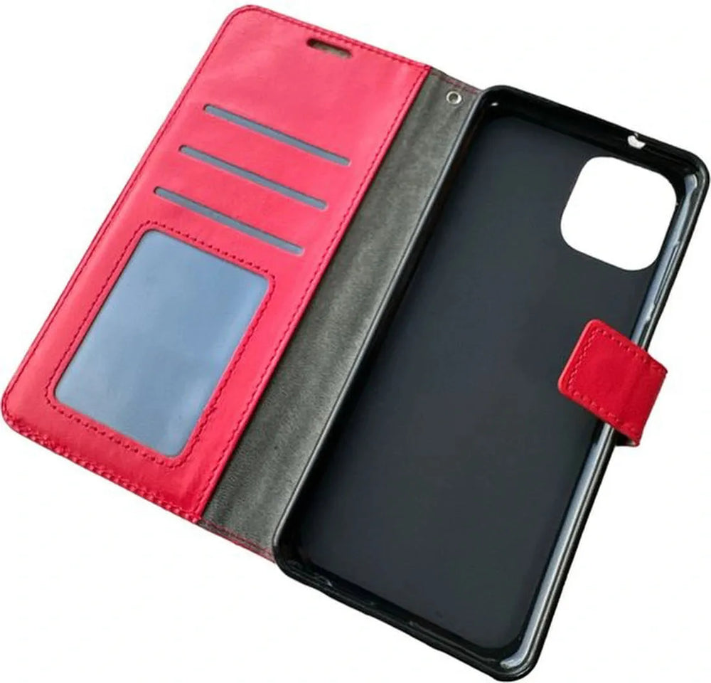 Motorola Edge 20 Lite Hoesjes – Portemonnee Book Case – Pasjeshouder – Magneetsluiting – Rood-Ilumina Benelux