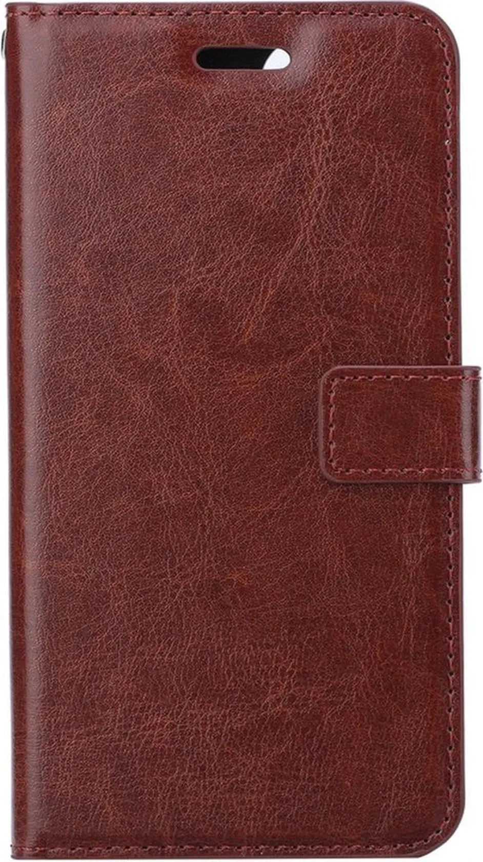 iPhone 13 Hoesjes – Portemonnee Book Case – Pasjeshouder – 2x Gehard Glas Screenprotector – Bruin-Ilumina Benelux