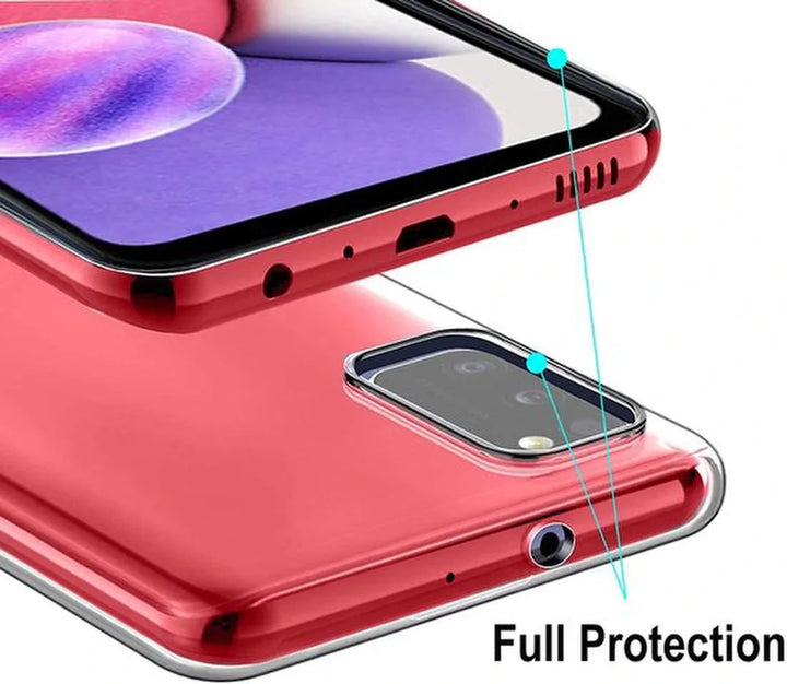 Samsung Galaxy A03s Hoesjes – Transparante Siliconen Backcover – Met 2x Screenprotector Gehard Glas – Anti Kras-Ilumina Benelux