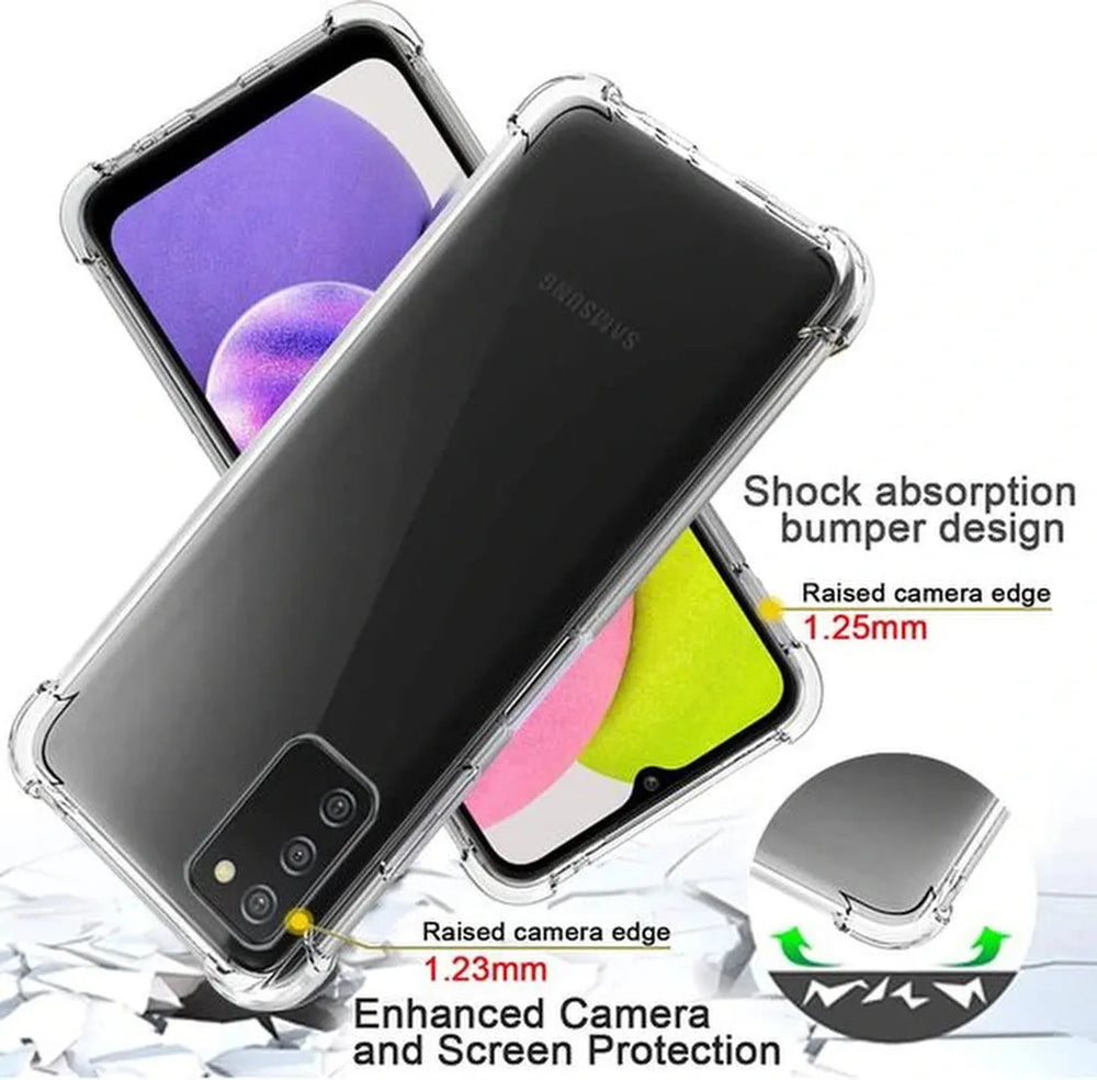 Samsung Galaxy A03S Hoesjes – Anti-Shock Siliconen Backcover – Inclusief 2x Screenprotector Gehard Glas-Ilumina Benelux