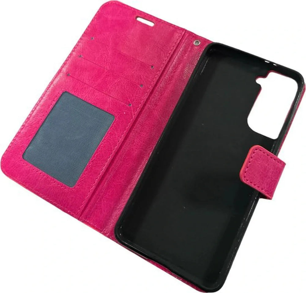 Samsung Galaxy S22 Plus Hoesjes – Portemonnee Hoes – Pasjeshouder – Magneetsluiting – Roze-Ilumina Benelux
