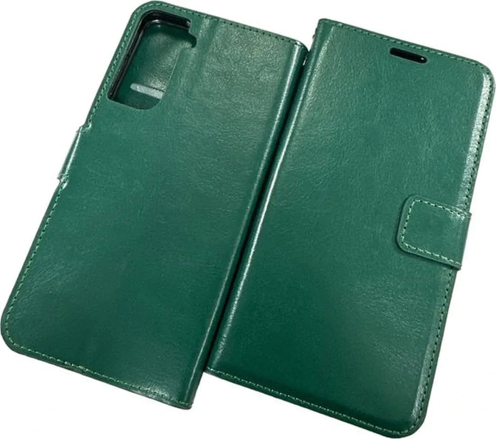 Samsung Galaxy S22 Plus Hoesjes – Portemonnee Hoes – Pasjeshouder – 2 Pack Screenprotector – Groen-Ilumina Benelux