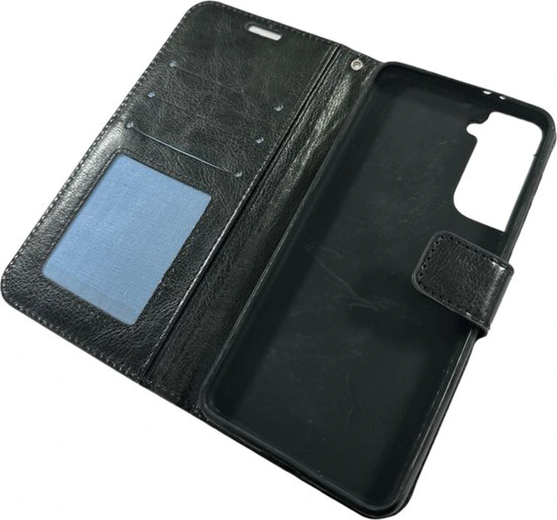 Samsung Galaxy S22+ Hoesjes – Portemonnee Book Case – Pasjeshouder – Magneetsluiting – Zwart
