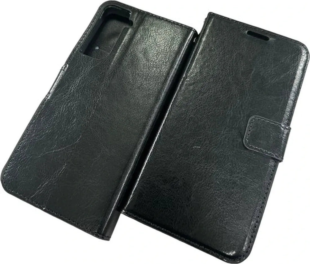 Samsung Galaxy S22+ Hoesjes – Portemonnee Book Case – Pasjeshouder – Magneetsluiting – Zwart-Ilumina Benelux