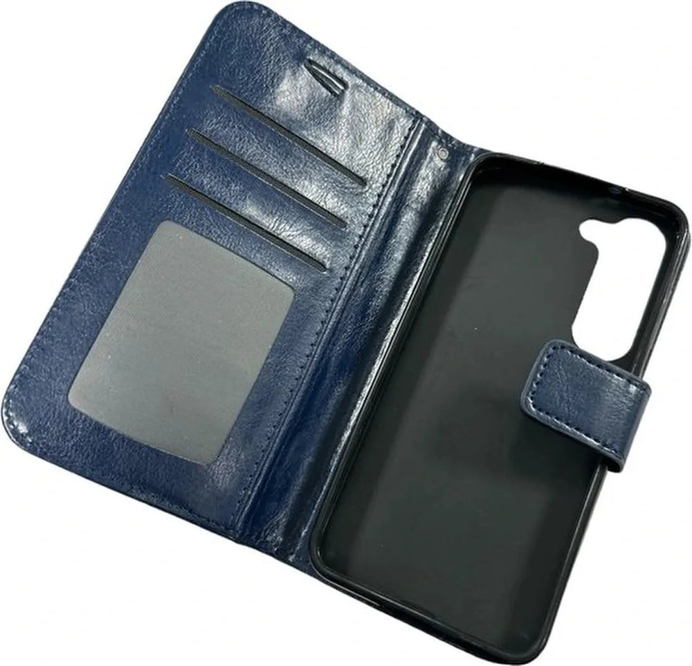 Samsung Galaxy S22+ Hoesjes – Portemonnee Book Case – Pasjeshouder – Magneetsluiting – Blauw-Ilumina Benelux