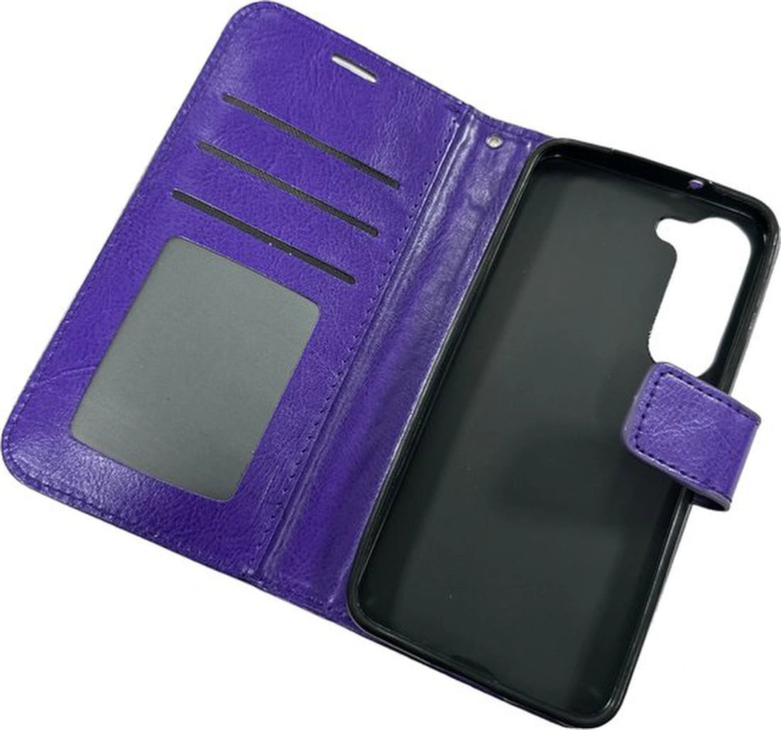 Samsung Galaxy S22 Hoesjes – Portemonnee Book Case – Pasjeshouder – Magneetsluiting – Paars
