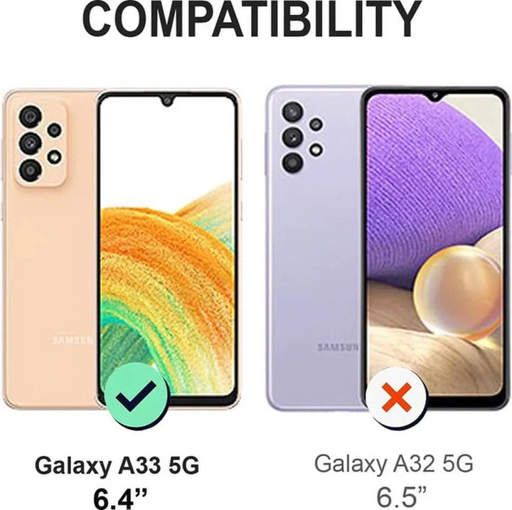 Samsung Galaxy A33 5G Hoesjes – Siliconen Backcover – 2x Screenprotector Gehard Glas – Anti Kras – Zwart-Ilumina Benelux