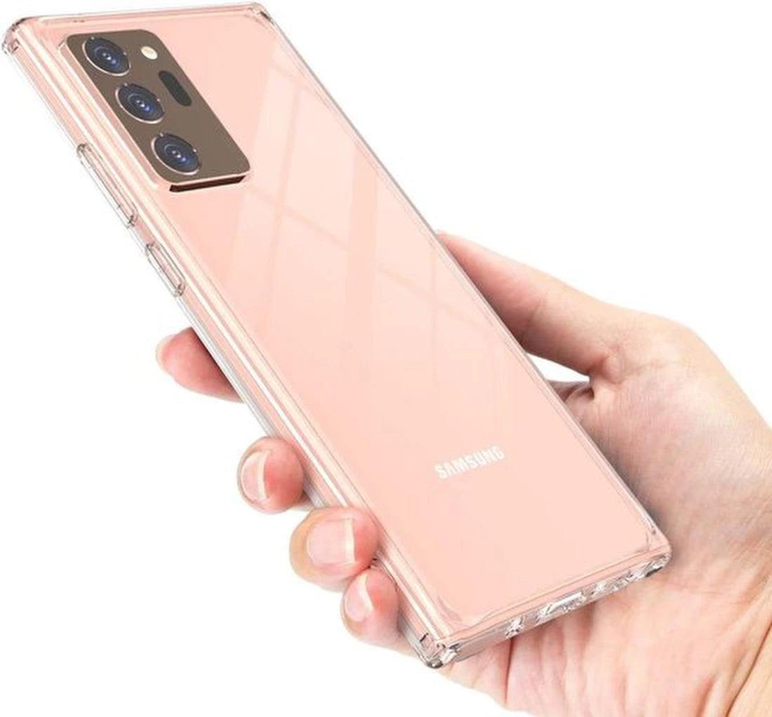 Samsung Galaxy Note 20 Ultra Hoesjes – Transparante Siliconen Backcover – 2 Pack Screenprotector Gehard Glas – Anti-kras – Transparant