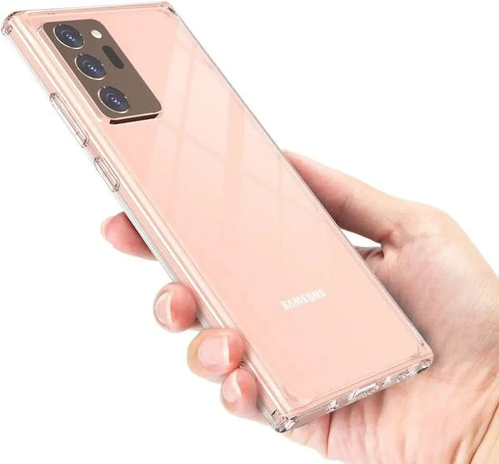 Samsung Galaxy Note 20 Ultra Hoesjes – Transparante Siliconen Backcover – 2 Pack Screenprotector Gehard Glas – Anti-kras-Ilumina Benelux