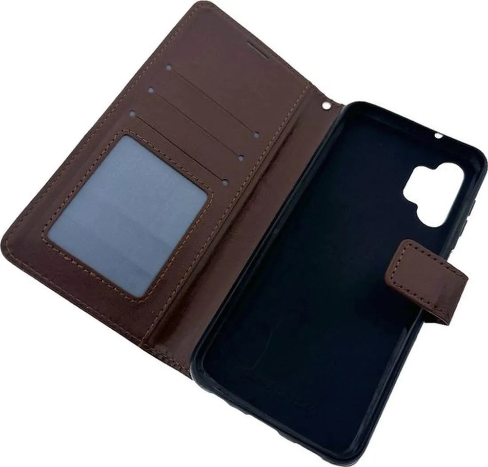 Samsung Galaxy A13 4G Hoesjes – Portemonnee Book Case – Pasjeshouder – Magneetsluiting – Bruin-Ilumina Benelux