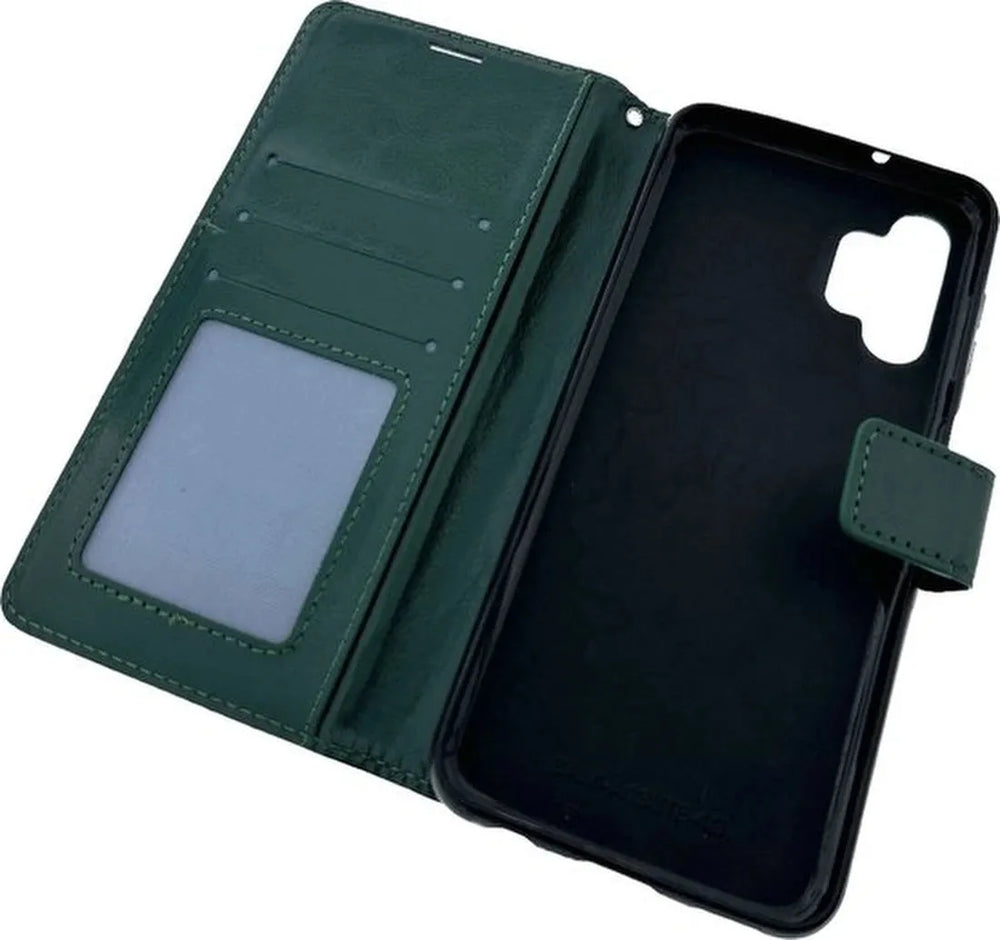 Samsung Galaxy A13 4G Hoesjes – Portemonnee Book Case – Pasjeshouder – Magneetsluiting – Groen-Ilumina Benelux