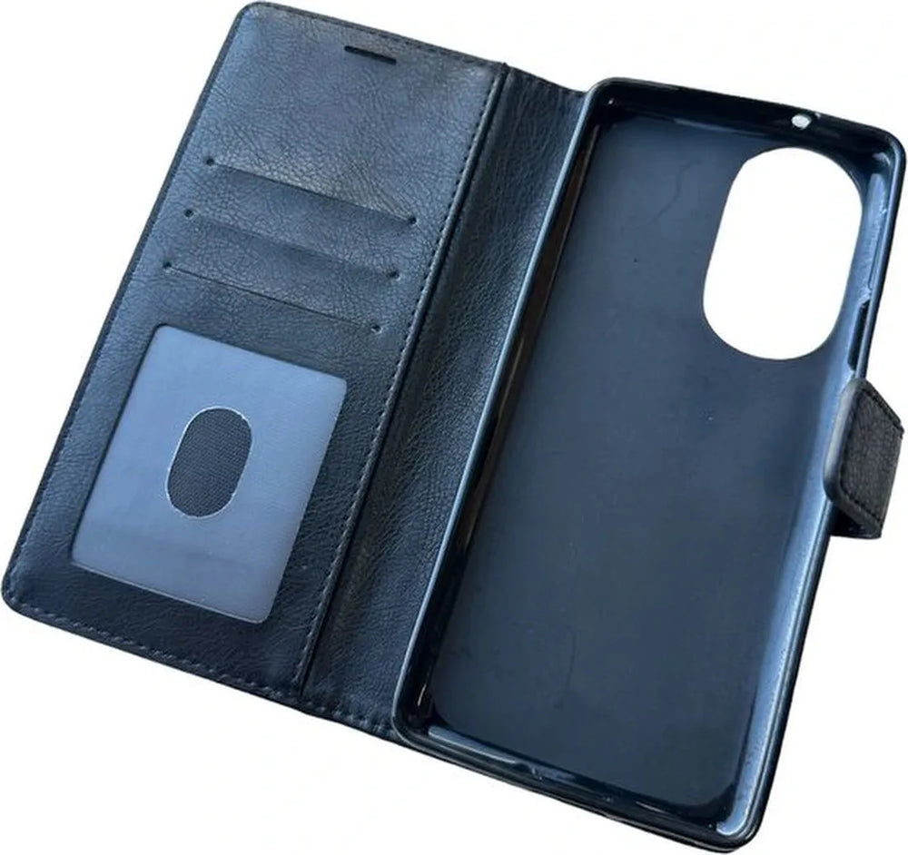 Motorola Edge 30 Pro Hoesjes – Portemonnee Book Case – Pasjeshouder – Magneetsluiting – Zwart-Ilumina Benelux